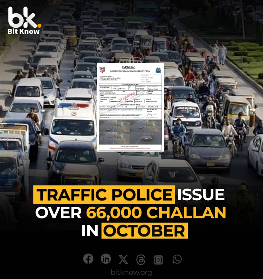 Traffic Police Issue Over 66,000 Challan Tickets in October